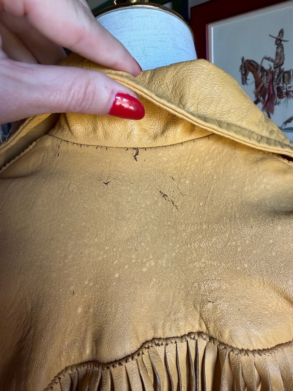 Vintage 1960s B-Bar-T Los Angeles Leather Fringe Western Jacket - Picture 6 of 11